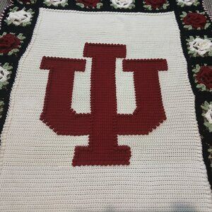 Indiana University Hoosiers Rose Bowl Crochet Blanket